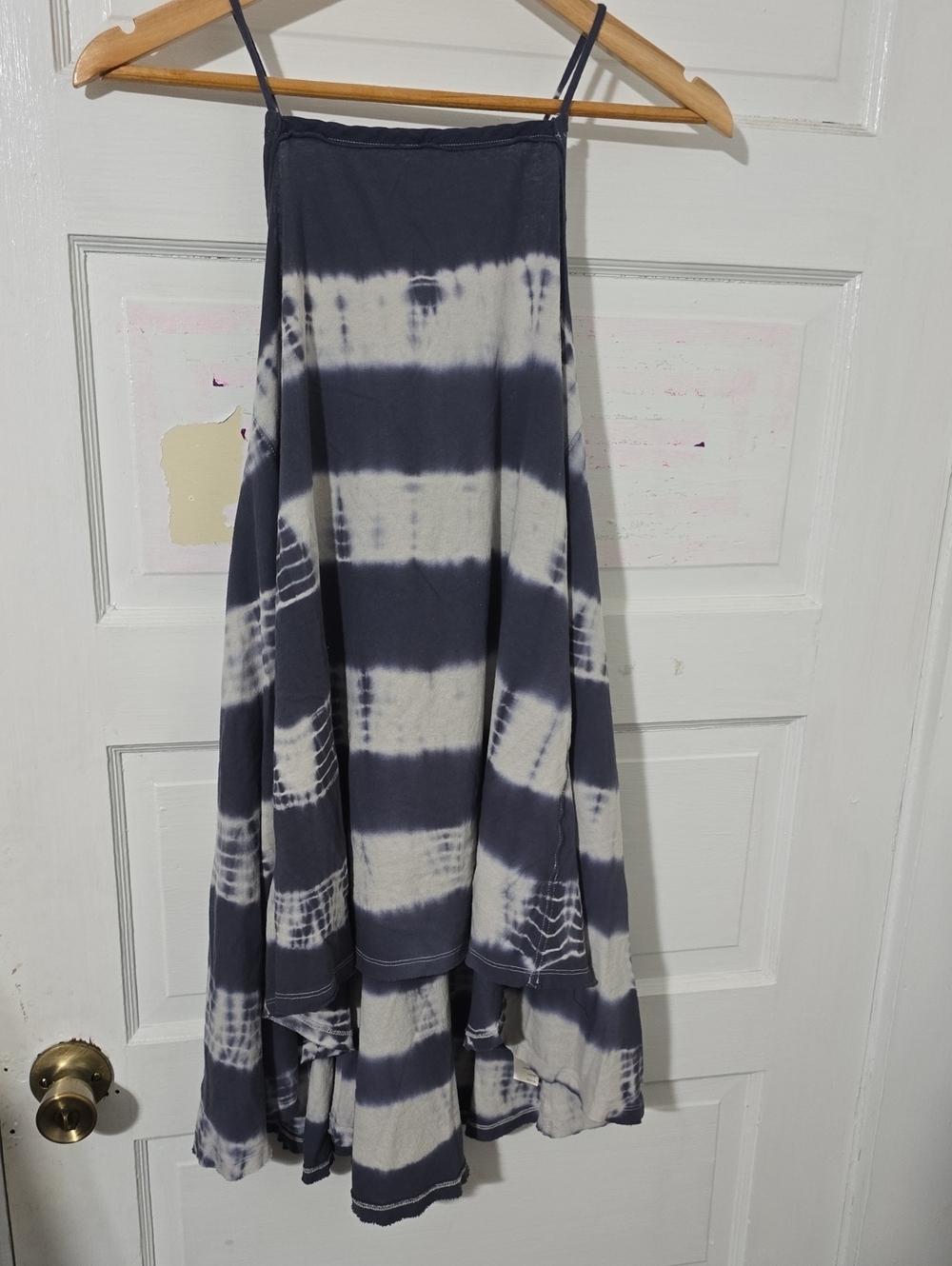 We The Free Navy and White Tie-Dye High-Low Sundress